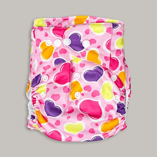 Fashion Baby All In One Reusable Diaper 0-24 Months - Pink Love
