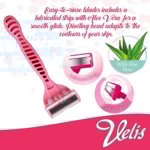 Velis Lubricated Aloe Strip 6 Blades Razor - 2pcs