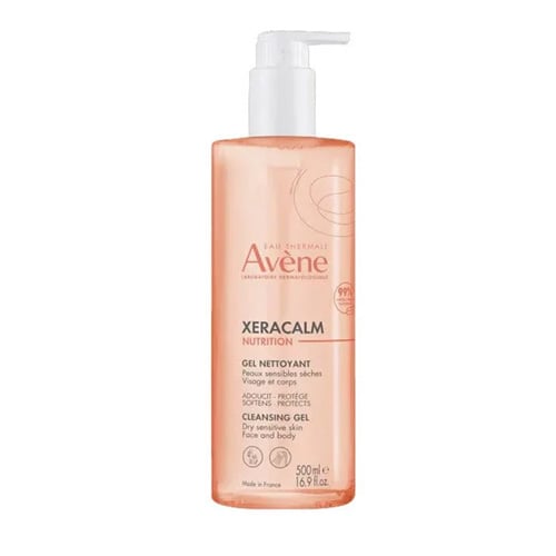 Avene XeraCalm Nutrition Cleansing Gel Dry Sensitive Skin Face & Body 500ml•