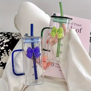 Square Shape Pookie Mug With Straw & Lid - Green