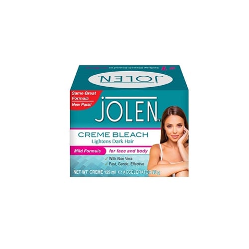 Jolen Creme Bleach Lightens Dark Hair 125ml - Mild Formula  •