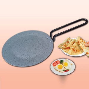 Non Stick 3 ply Ruti Tawa Black SS Handle - 26cm •