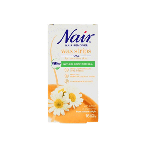 Nair Chamomile Face Wax Strips For Sensitive Skin 16 Wax Strips •