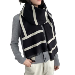 Trendy Korean Style Cashmere Shawl - Toteme Pattern