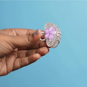 Heart Shape Rhinestone Hair Clip - Levender