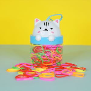 Multi-Color Rubber Hair Bands For Baby Girls - Sky Blue Jar