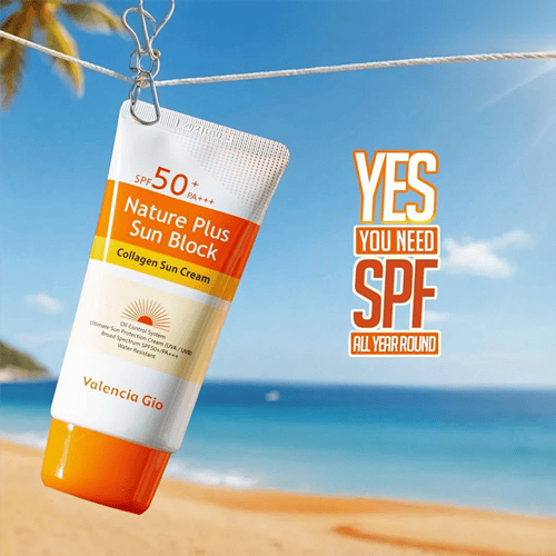 Valencia Gio Nature Plus Sun Block Collagen Sun Cream SPF 50+ - 70ml •