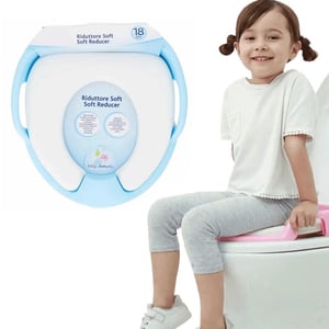 Baby Toilet Trainer Soft Seat With Handle - Sky Blue
