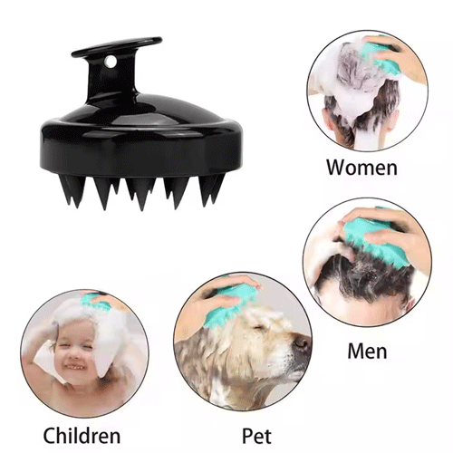 Sweet Beauty Silicone Hair Scalp Massage Brush - Black