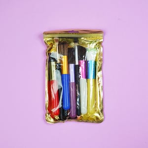 Multicolor Kabuki Makeup Brush 10pcs Set - Assorted