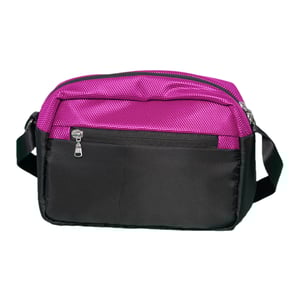 StripeInc Crossbody Net Pattern Bag For Unisex - Magenta