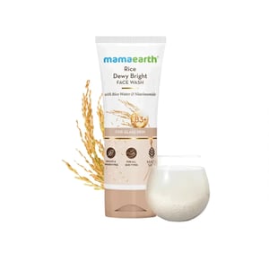 Mamaearth Rice Face Wash for Glass Skin With Rice Water & Niacinamide 100ml •
