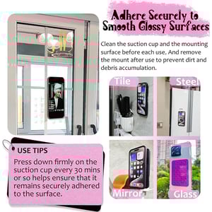 Adhesive Silicone Suction Phone Holder - Gray