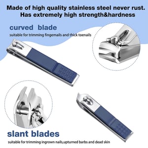 16pcs Manicure Set Pouch - Glaucus Blue