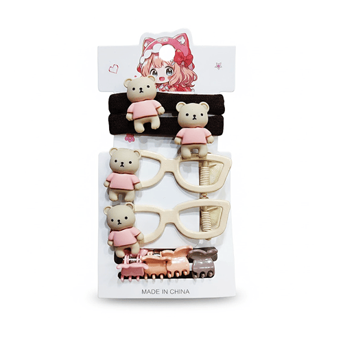 Baby Hair Accessories 8pcs Set - Teddy