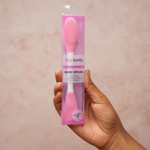 Kiss Lovely Double Silicone Head Facial Mask Brush - Baby Pink