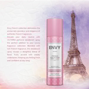 Envy French Collection Fragrance Deodorant Spray For Women 120ml - Victoria  •