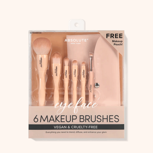 Absolute New York Makeup Brushes Set For Eye And Face 6pcs - STMABE04