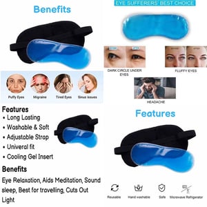Adjustable Sleeping Eye Mask With Gel Pad - Blue