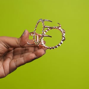 Round Shape Rhinestone Metal Hair Clip - Bronze