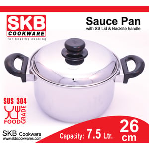 SKB Sauce Pan with SS Lid & Backlite Handle - 26cm