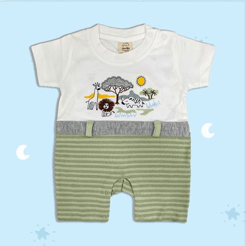 Jo AND Bo Premium Jungle Motif Party Style Romper Suit (0-3 Months)