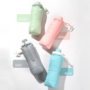 Silicone Folding Bottle 600ml - Grey