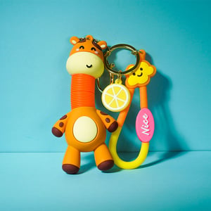 Giraffe Key Ring - Orange