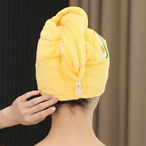 Hair Wrap Soft & Fleece Bath Towel - Yellow