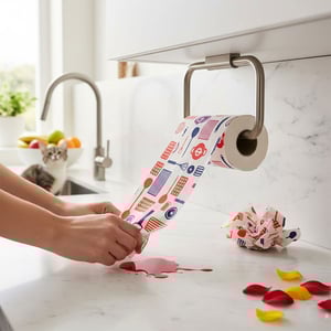 Microfiber Multi-Purpose 20pcs Cloth Roll - Reddish Utensil