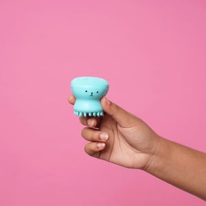 Octopus Shape Silicon Face Cleansing Scrubber - Aqua Blue