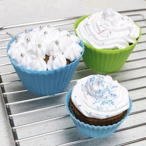 Wave Shape Cup-Cake Baking Silicon Cup - Red