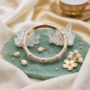 Enamel Bamboo Design Bangle Bracelet