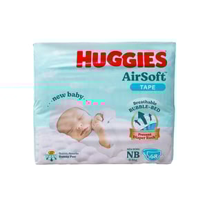 Huggies Air Soft Tape Size-NB (0-5kg) 68pcs•