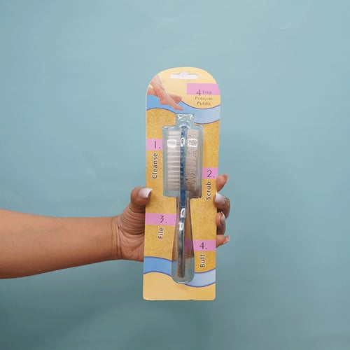 Plastic Foot File Double sided 4 in 1 Washable Foot Brush - Blue