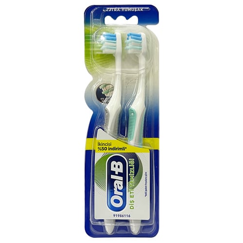 Oral-B Gum Cleaning Toothbrush 2pcs - Grey & Paste