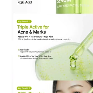 Purito Azelaic Acid 10% + Kojic Acid + Tea Tree Facial Serum 30ml •