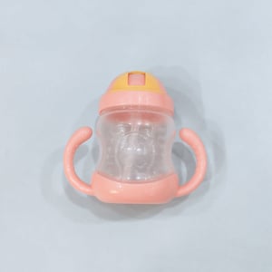 Zhuan Zhuan Xiong Double Handle Baby Straw Cup 280ml - Pink