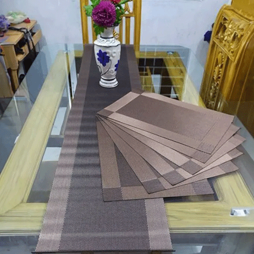 Placemats with Table Runner Set - Golden