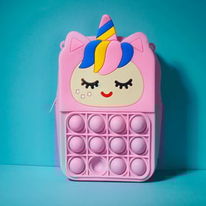 Baby Silicon Squre Shape Popit Bag - Pink