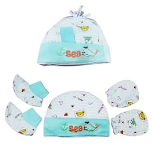 Whiz Kid Cap Hand Gloves Socks Set - Teal