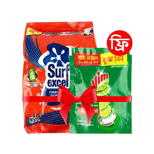 Surf Excel Detergent Powder 500g - (Get Vim Liquid Dishwash 75ml Free)