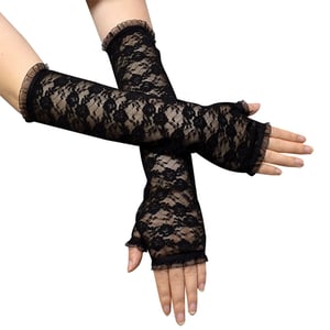 Women Sunblock Long Lace Gloves