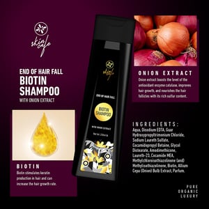 Skin Cafe End Of Hair Fall Biotin Shampoo With Onion Extract 250ml With Skin Cafe Silky Tresses Moisturizing Conditioner 120ml Combo