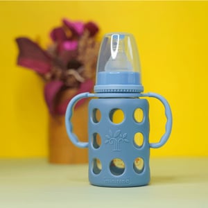Minitree Regular Neck Glass Feeding Bottle With Handle - 120ml