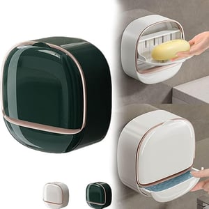 Luxury Waterproof Wall Soap Holder With Drain Tray - Green
