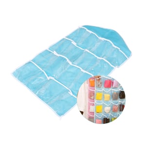 Wall Hanging Storage Bag With 16 Grid - Blue