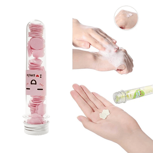 Portable Travel Soap Sheets Tube - Pink