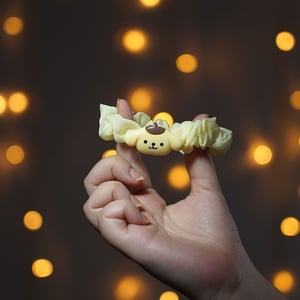 Girls Net Scrunchie Elastic Hair Band - Yellow Cinnamoroll