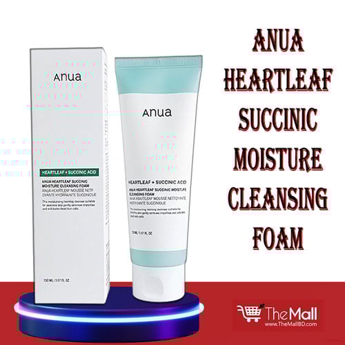 Anua Heartleaf Succinic Moisture Cleansing Foam 150ml •
